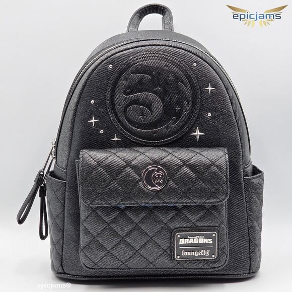 Loungefly DreamWorks How to Train Your Dragon Night Fury Quilted Mini Backpack - Picture 1 of 5